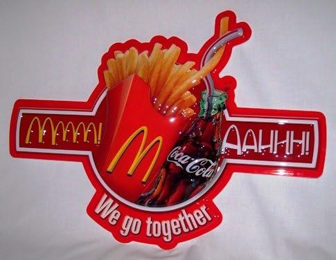 McDonalds - 15" Coke & Fries Coca Cola Sign