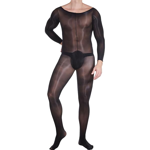 LPWNMFN Men's Sexy Sheer Fishnet Bodystocking, Full Body Long Sleeve Mesh Stocking, Form Fitting See Through Solid Lingerie Black : Clothing, Shoes & Jewelry
