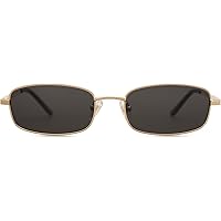 Y2K Rectangle Metal Sunglasses with Sculptural Temples, UV400, 25g UV400 Rimless Rectangle Sunglasses Fashion Y2K Frameless Sun  main image 2