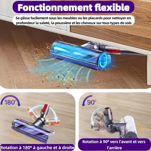 Motorized Anti-Tangle Brush Head for Dyson V7 V8 V10 V11 V15 Electric Direct Drive Replacement Brush for SV10 SV12 SV14 Vacuum Cleaner Pet Hair Accessory Carpet Hard Floor