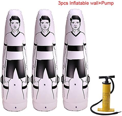 BOLANA 1.75m Adult Inflatable Football Training Goal Keeper Tumbler Air Soccer Train Dummy Tool (3 pcs Inflatable wall+Pump)