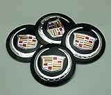BENZEE 4pcs D036 56.5mm Car Emblem Badge Sticker Wheel Hub Caps Centre Cover Black Cadillac ATS CTS EXT