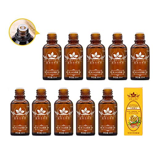 Sizet 10PCS 100% Pure Natural Ginger Oil Massage Scrubbing Oil Promote Blood Circulation, Relieve Muscle Soreness, Lymphatic Drainage 30ml