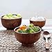 Cospring Handmade Wood Bowl, Mug, for Rice, Soup, Dip, Coffee, Tea, Decoration (2PCS Jujube Bowls, L: 5-1/8 inch Dia by 3-1/8 inch High)