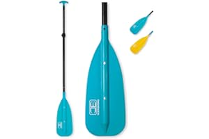 OCEANBROAD Canoe Paddle, Adjustable from 4'3''to 5'3''/130cm to 160cm Aluminum Shaft with Plastic Blade for Canoeing Boating Kayaking, 3-Piece Floatable Oar