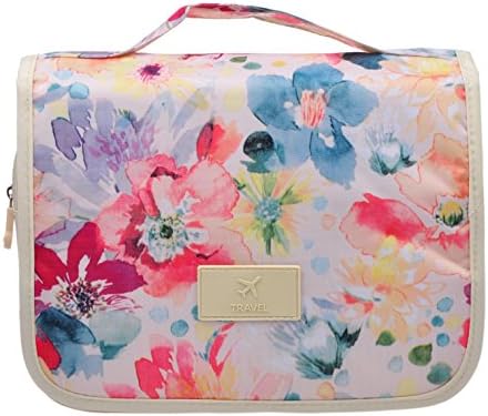 Cosmetic Makeup Bag Case Hanging Toiletry Bag Travel Organizer Travel Kit for Women Men Flower Spring