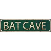 Bat Cave Street Sign 4x16 inch Vintage Rustic Retro Wall Decor Funny Metal Tin Sign