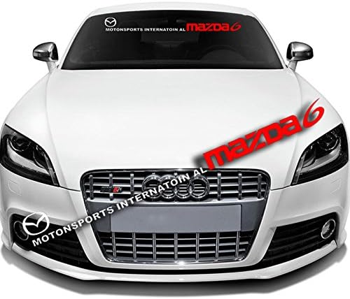 Etie 95x12cm Reflective Material Car Styling Front Rear Windshield Banner Decal Vinyl Car Stickers for MAZDA 6 Auto DIY Exterior Decoration Accessories (Transparent Background)