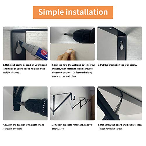 Heavy Duty Closet Rod & Shelf Brackets Clothes Hanger Pole Support