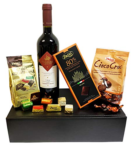 Edles Geschenkset Dunkles Genuss Duo Wein und Schokolade mit Nero d'Avola Rotwein und italienischen… – Bild 3
