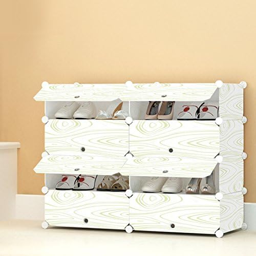 Amanda Home HNX510 8-Cube Portable Shoe Rack Closet/Storage Shelves with Doors