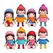 Cute Girls Figures Toys, Kimkoala 8Pcs Lovely Plastic Miniature Girls Figurines For Handcraft Fairy Garden Ornaments Micro Landscape Decorations Birthday Cake Toppers Kids Gift