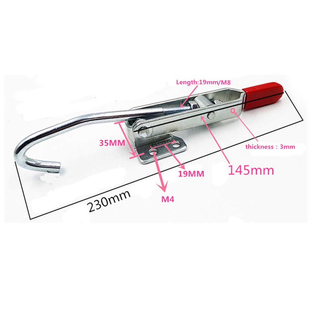 J Hook Type Toggle Clamp 2pcs 170kg/375 lbs Holding Capacity Quick