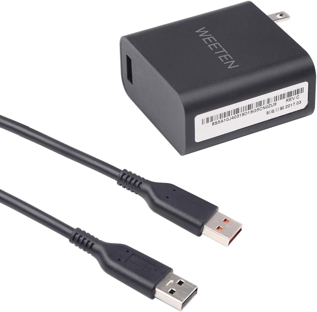 WEETEN 40W 20V 2A Slim Travel Power Supply Charger Compatible with Lenovo Yoga 3 Pro Yoga 700 / 900s, IdeaPad 700s, Miix 700 Convertible Ultrabook AC Adapter Cord Replacement