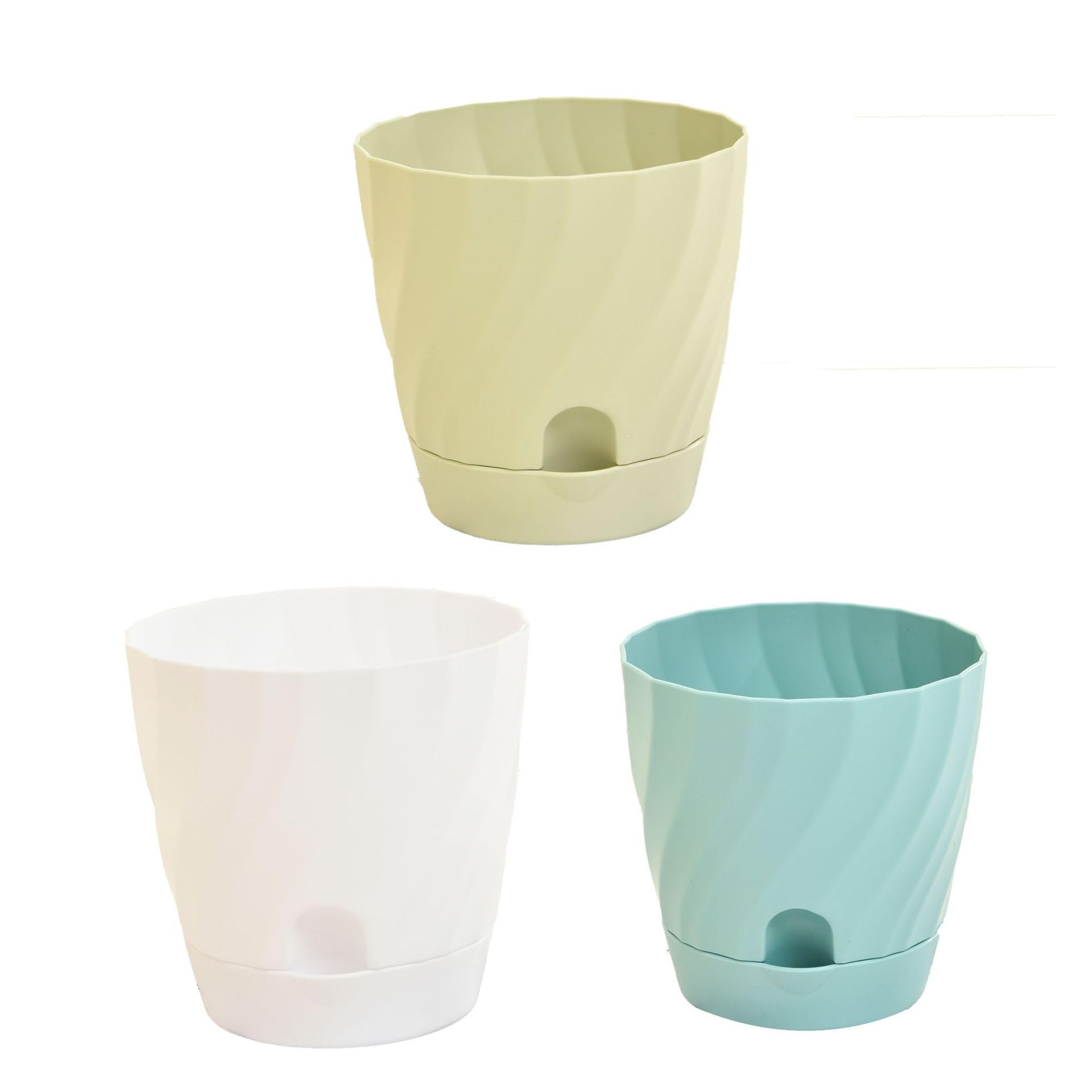 Aeetial 6Inch Self-Watering Planter Pots for Indoor - 3Pack Colorful Plastic Flower Pots for Indoor Outdoor Plants Garden Pots with Deep Reservoir (Colorful2)