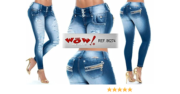 Amazon.com: WOW Jeans 100% Colombianos Push Up Jeans ref 86274 : Deportes y  Actividades al Aire Libre