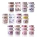 60 Rolls Vintage Washi Tape Floral Cactus Flamingo Goat Kawaii Cool Masking Paper Tapes Japanese Cute Sakura Moon Succulent Flower Sushi Food Fruit Fun Adhesive Art Craft Scrapbook Hobby Kit Set