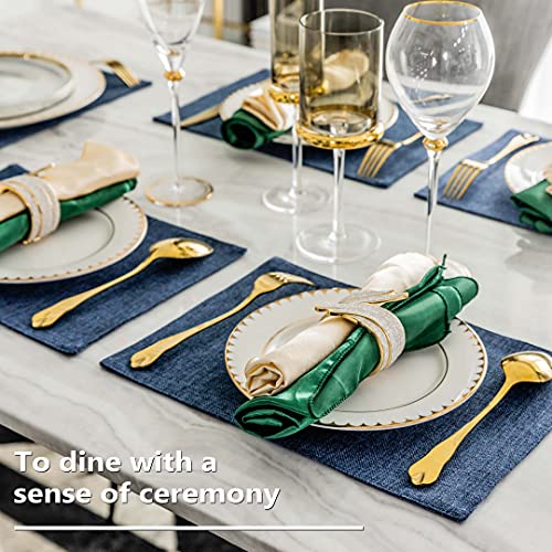 Home Brilliant Set of 4 Placemats Blue Placemats Heat Resistant Dining