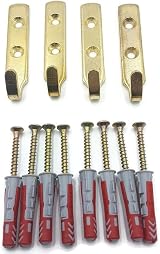 LagunaProject 4x Heavy Duty Brass J Hooks Large Picture Mirror 35kg Plaster view 1