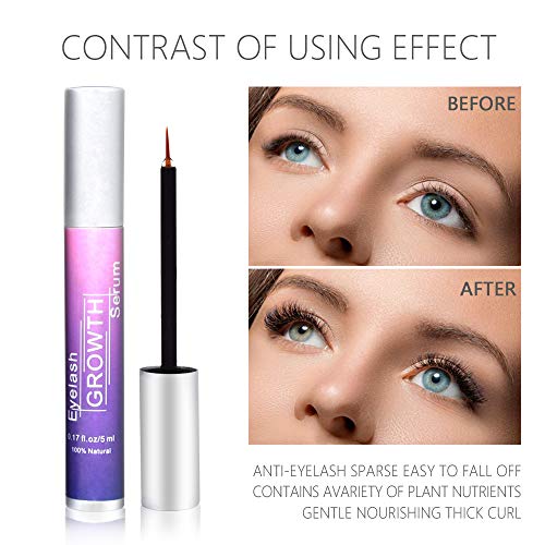Eyelash Growth Serum Eyebrow Growth Treatment Eyelash Serum Booster Brow Serum Lash Enhancer Irritation Free Formula for Longer Fuller Thicker Lashes