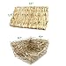 Tfwadmx Rabbit Grass Bed Portable Bunny Straw House Handmade Woven Hamster Bedding Nest Small Animal Chew Cage Toy for Guinea Pig Chinchilla Ferret Gerbil Rat with Hay Mats