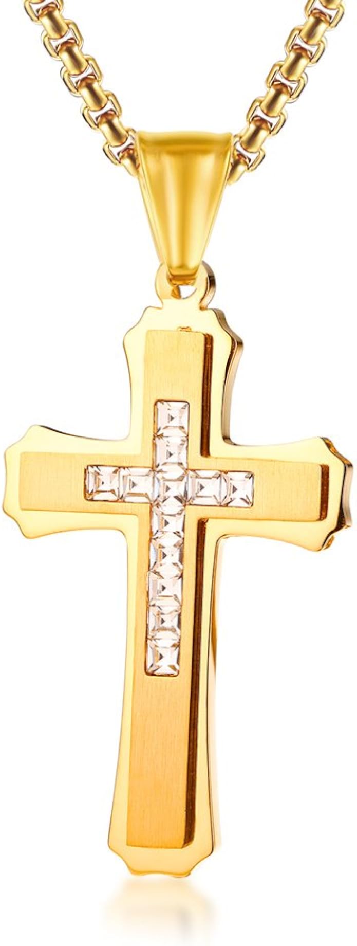 stainless steel cross necklace women's