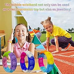 TOMOIN 30 Pcs Pop Fidget Bracelet, Wearable Push