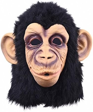 Funny Monkey Head Latex Mask Full Face Adult Mask Breathable Halloween Masquerade Fancy Dress Party Cosplay Looks Real