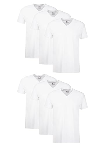 Hanes Mens Cotton, Moisture-wicking V-neck Tee Undershirts