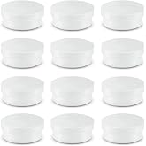 Amersumer 20Pack Round Clear Frosted Plastic Bead Storage Containers Box Case with Screw Top Lids,Cylinder Stackable Bead Containers for Make Up,Eye,Pills,Gems,Beads,Jewelry,Small Items,2.6x1 Inches