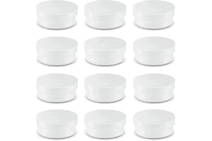 Amersumer 20Pack Round Clear Frosted Plastic Bead Storage Containers Box Case with Screw Top Lids,Cylinder Stackable Bead Containers for Make Up,Eye,Pills,Gems,Beads,Jewelry,Small Items,2.6x1 Inches
