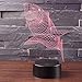 3D Led Night Light Lamps - Optical Illusion 7 Colors Touch Table Desk Visual Lamp Gifts Toys for Children Kids (Shark)