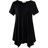 LARACE Short Sleeve Shirts for Womens Plus Size Tops Casual Summer Clothes Asymmetrical Tunic Blouses