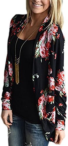 Smartprix Womens Boho Irregular Long Sleeve Wrap Kimono Cardigans Casual Coverup Coat Tops X-Large Black