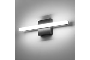 Combuh LED Bathroom Vanity Light Bar Black Over Mirror Lighting Fixture 16 Inch 9W Wall Sconce Indoor Modern Cool White 6000K