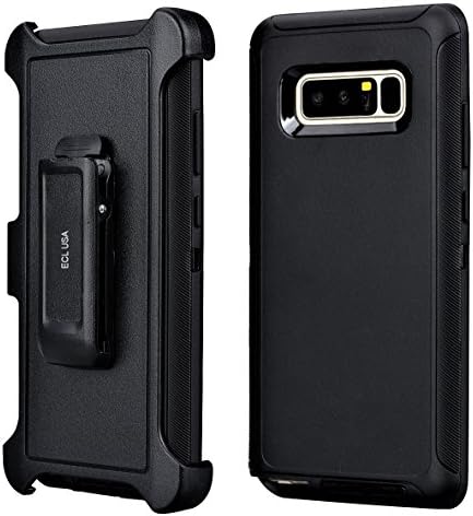 Note 8 Case, ECL USA The Eagle, Samsung Galaxy Note8 Case [ NO Screen Protector] With Belt Clip Kickstand Holster Multi Layer Shockproof Drop Protection Note 8Case Cover (Black / Black)
