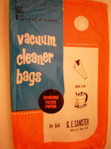 Vacuum Cleaner Bags -- Genuine Filter Paper -- Bag J-10 to Fit G. E. Canister 815, C-1 Thru C-9 -- Factory Sealed Package of 5 -- as shown