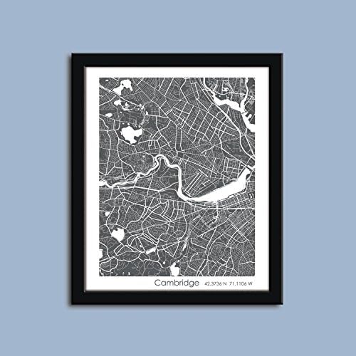 Cambridge map, Cambridge city map art, Cambridge wall art poster, Tokyo decorative map