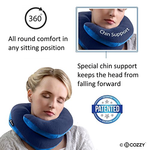 BCOZZY Chin Supporting Travel Pillow - Supports the Head, Neck and Chin in Maximum Comfort in Any Sitting Position. A Patented Product. Adult Size, NAVY Home & Kitchen, Bedding, Bed Pillows & Positioners, Travel Pillows