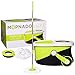 MOPNADO - Deluxe Stainless Steel Rolling Spin Mop System with 2 Replacement Microfiber Mop Heads and Brush Attachment - Walkable with Wheels - Perfect For All Floor Types - Home and Commercial Use primary