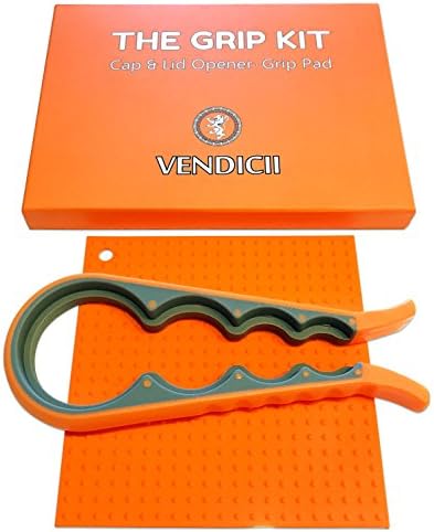 THE GRIP KIT Best Jar, Bottle, Lid, and Cap Opener With Silicone Grip Pad For Easy Grip And Twist Off For Seniors With Arthritis, Weak, Wet, And Greasy Hands, Great Kitchen Tools And Gift