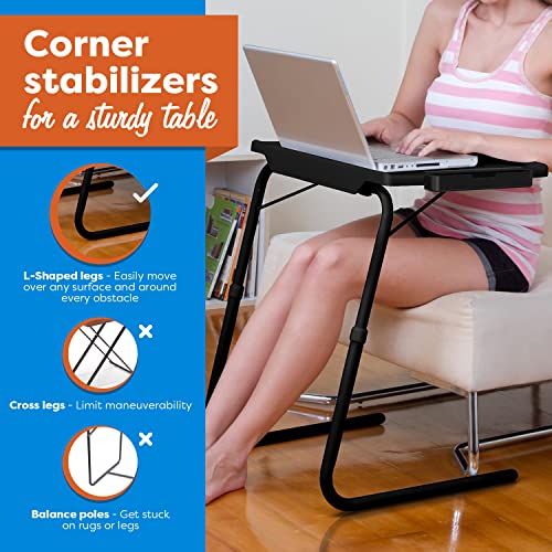 TableMate II PRO TV Tray Table Folding Table With Cup Holder And Tablet Slot Couch Desk For