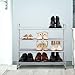 Bextsware Stackable Metal Mesh 1-Tier Classic Elegant Silver Shoe Rack