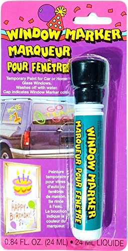 Window Marker - Black (Temporary Paint for Car or Home Windows - Washes Off with Water)