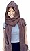 AM Landen Super Cute Taupe Extra Thick Cozy Fluffy Winter Warm Hoodie Gloves Pocket Hat Scarf