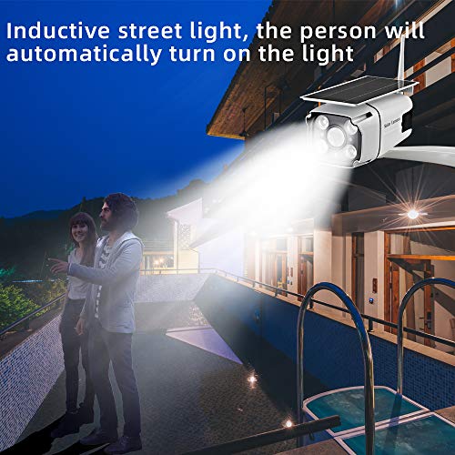 Solar Powered Security Camera, SDETER 1080P Wireless WiFi Battery Cameras, Radar Motion Detection Night Vision IP CCTV Outdoor Cam with Removable Solar Panel