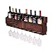 del Hutson Designs - The Olivia Wine Rack, USA Handmade Reclaimed Wood, Wall Mounted, 8 Bottle 8 Long Stem Glass Holder (Walnut)