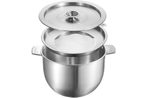 Stainless Steel Oil Strainer Pot with Lid and Fine Mesh Filter for Lard Tallow Grease Storage Tank Kitchen Gadget Silver 19x1