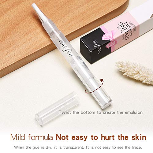 yiitay Double Eyelid Glue False Eyelashes Glue Eyelid Tape Glue with Y Stick - Lasting Transparent Eyelid Lift Styling Shaping Tools - Big eyes Makeup Accessories Tool