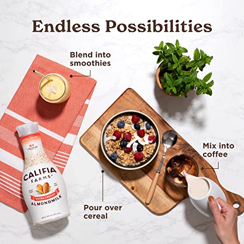 Califia Farms Extra Creamy Almond Milk, 48 Oz Dairy Free Soy Free